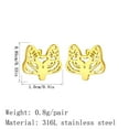 thumbnail image 3 of Fox Face With Floral Filigree Cut Out Shaped Allergy Free Stud Earrings, 3 of 4