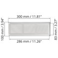 thumbnail image 3 of Funda de rejilla Air Cover Ozo Brothers, metal blanco, 30 x 10 cm, 3 of 7