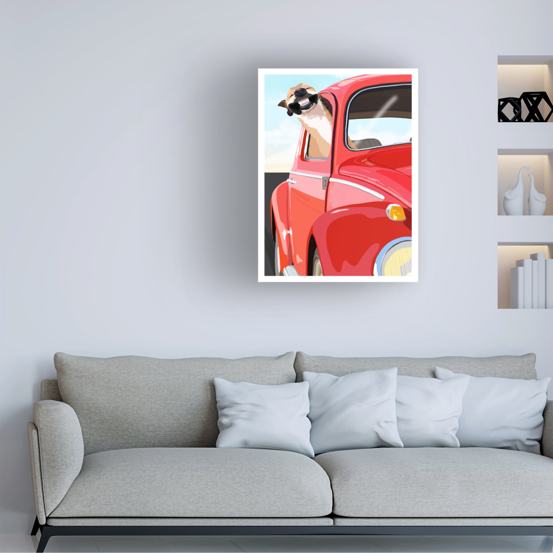 Canvas Wall Art - Bykammille 'Zoom Dog' Wall Art for Living Room, Bedroom, or Office Décor by Trademark Fine Art - 14 x 19 Inches
