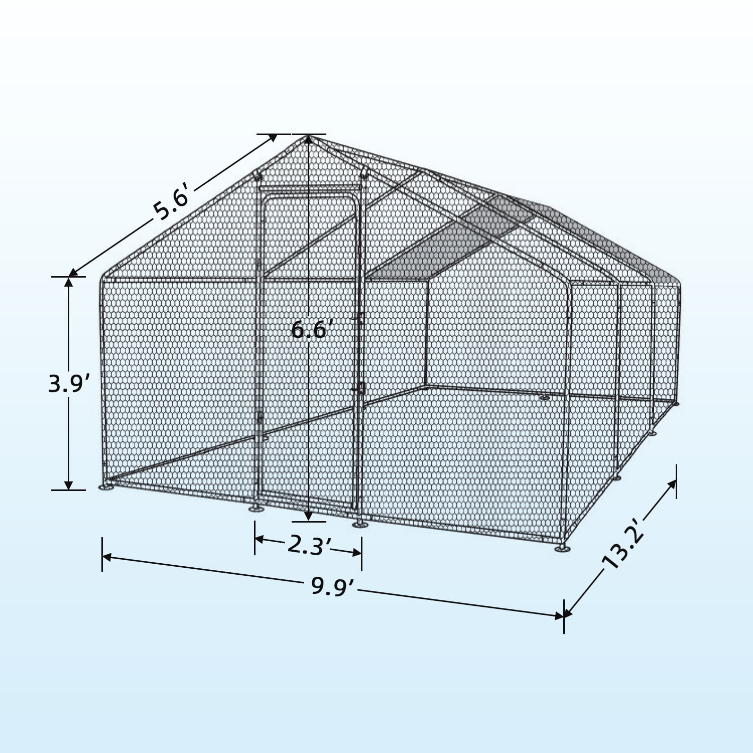 20x10ft Large Metal Chicken Coops Walk in Pet House Chicken Nesting Bunny Rabbit Hutch with Waterproof Cover for Backyard