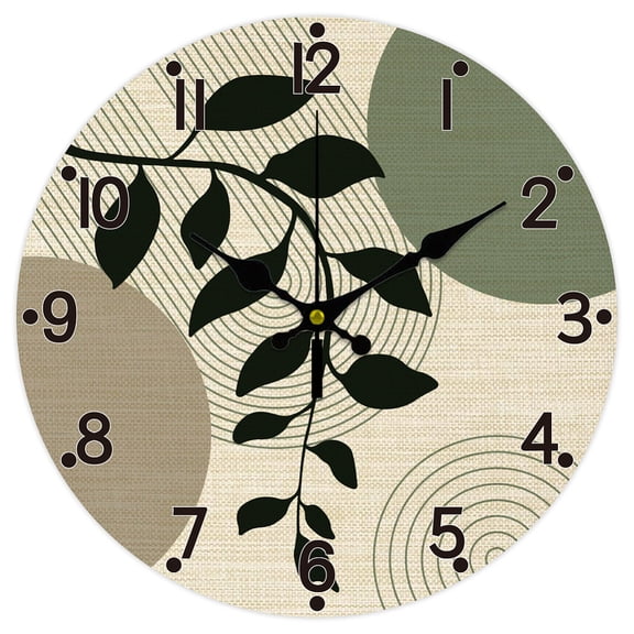 Geometry Wall Clock 12 Inch Battery Operated Wall Clock Leaves Non Ticking Silent Decorative Clock for Office Bedroom Home Decor