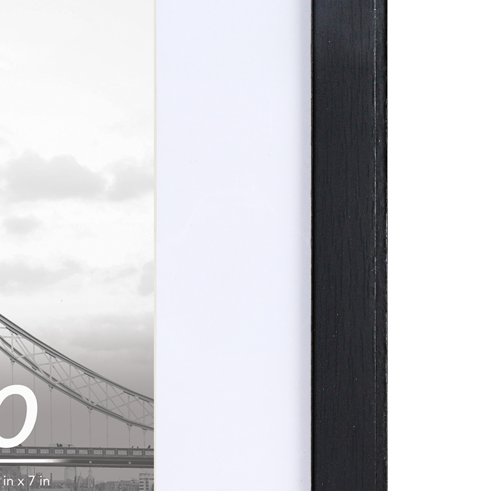 Scholartree 5 PACK 8x10 Wooden Picture Frames, 8x10 Matted to 5x7 Tabletop Picture Frame, Black
