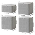 thumbnail image 2 of 2 Pcs Non-Woven Fabric Storage Box Square Storage Box with Zipper Gray Fishbone Storage Bin with Lid Foldable Clothes Quilt Organizer for Cabinet Bedroom Indoor, 2 of 3