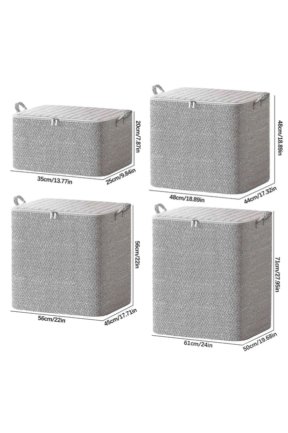 Non Woven Zipper Storage Bag Large Capacity Clothing Organizer for Moving Travel Quilts Foldable Comfortable Handheld Design Fresh Odorless Durable Non Woven Fabric,Gray