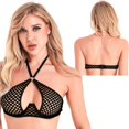 thumbnail image 1 of Women Sexy Hollow Out Fishnet Camisole Crop Top Clubwear See-through Underwired Bra Rave Nightclub Bar Pole Dancing ClothesXL Gong Bohan LED, 1 of 2