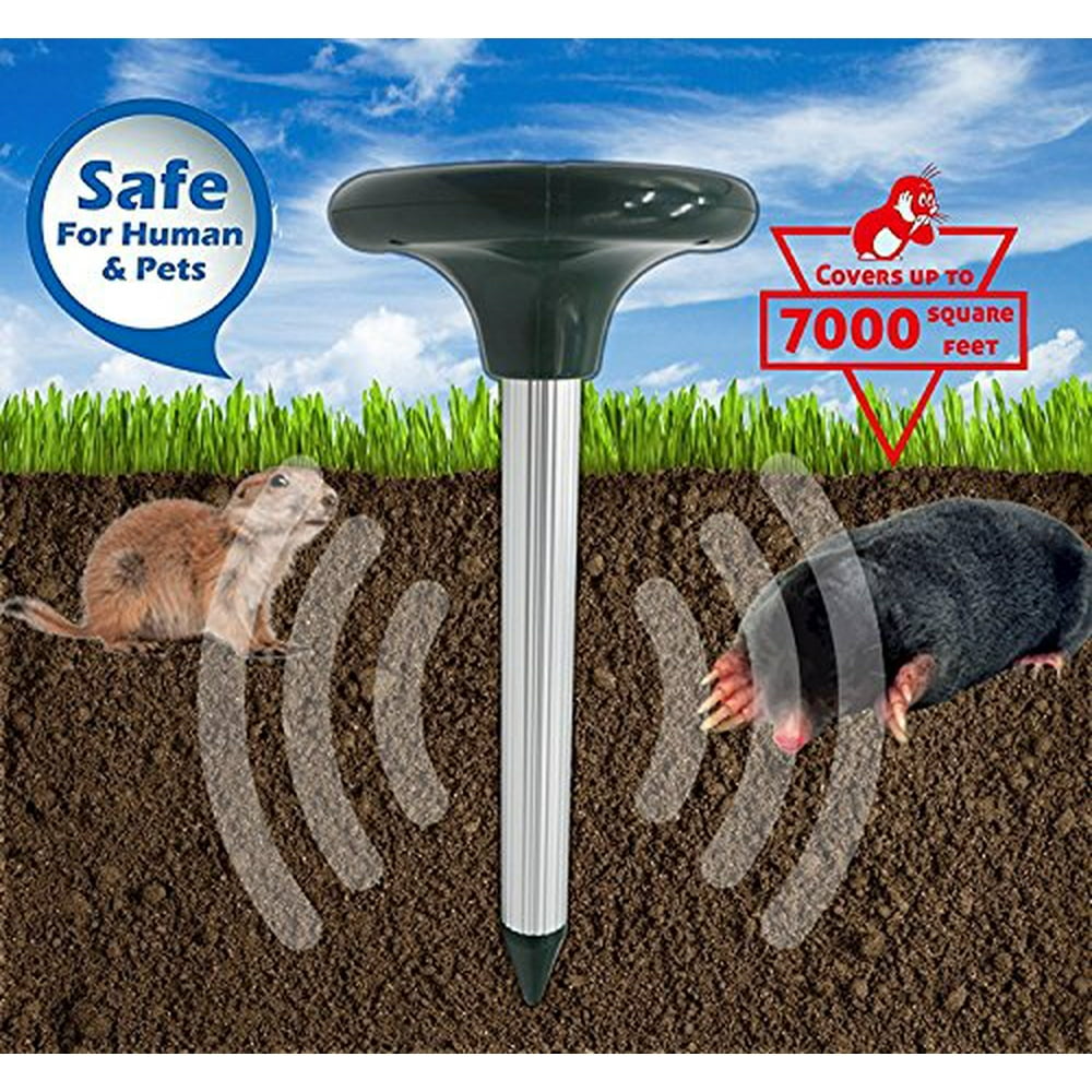Solar Mole Repeller Outdoor Gopher Repellent Waterproof Chipmunk