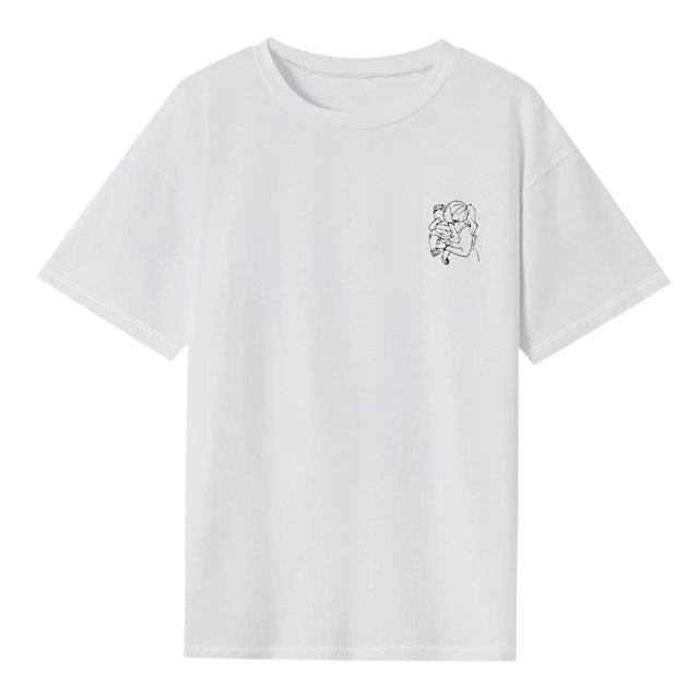 Camiseta de manga corta para mujer, camiseta de cuello redondo de corte regular para compras navideñas M