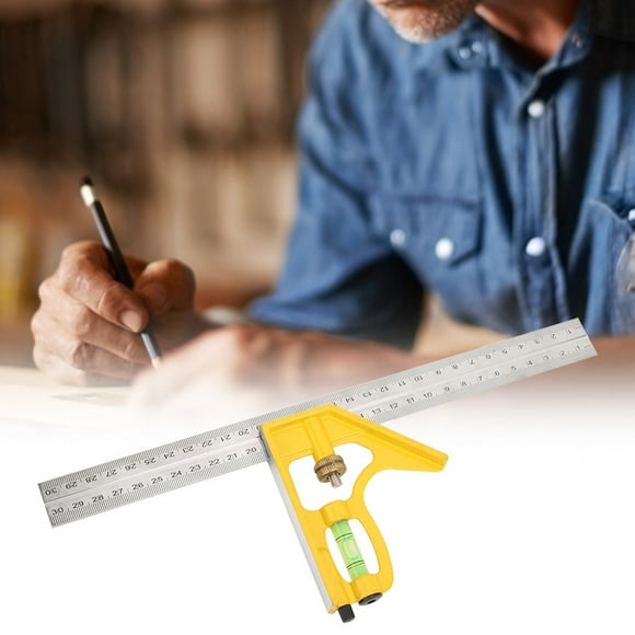 Multi-Directional Metal Easy To Read Right Angle Ruler Level Combination Square Combination Square For Home Improvement DIY Hardware