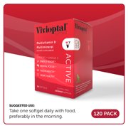 Vivioptal Active, 90 Softgels (120 Units), Ginseng & Omega 3, Multivitamin & Multimineral, Gluten Free, German Formula