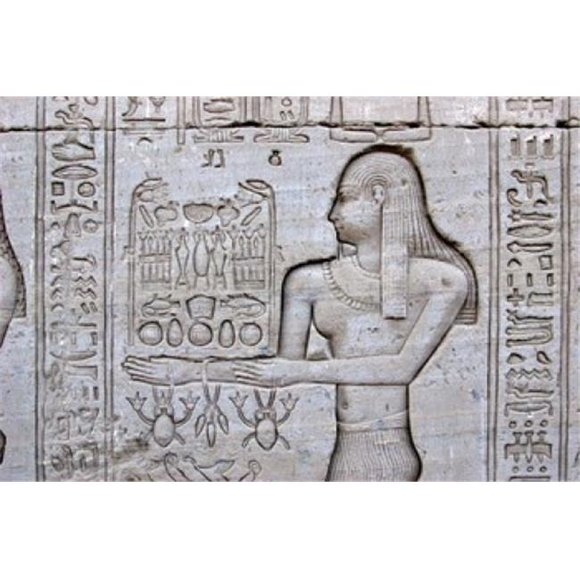 Danita Delimont PDDAF14MME0056B Queen Cleopatra & Stone Carved Hieroglyphics Egypt Poster Print by Michele Molinari, 18 x 12
