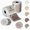 Multicolor Brown, variant on 300PCS 2 Inch Circle Thermal Label Stickers for Thermal Printer, Blue Series Custom Sticker for Office Supplies, Seafood, 2x150PCS/ Roll Multicolor Stickers with PL70E/ PL80E/ Y812/ X1038 Label Maker