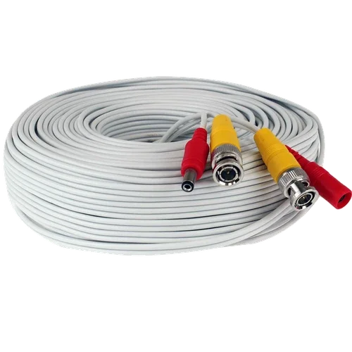60 Foot Combo Cctv Coaxial White Cable