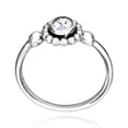 thumbnail image 6 of 925 Sterling Silver Chevron Stack Ring With a White Round Cubic Zirconia Bezel, Wish Bone Stackable Ring, Hypoallergenic, Nickel and Lead-free, Artisan Handcrafted Designer Collection, Made in Israel, 6 of 8