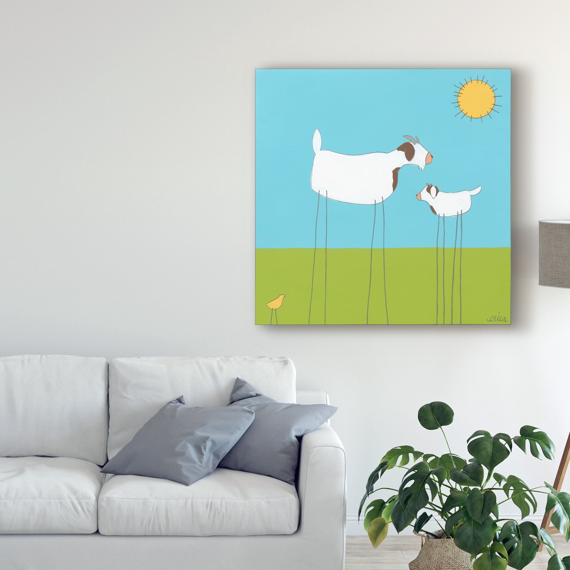 Trademark Fine Art 'Stick leg Goat I' Canvas Art by June Erica Vess