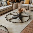 thumbnail image 2 of Fsddascl Farmhouse Vintage Outdoor Rug for Patio/Deck/Porch, Non-Slip Large Area Rug 5 x 8 Ft, Country Western Texas Star Aesthetic Indoor Outdoor Rugs Washable Area Rugs, Camping Rug Carpet, 2 of 5
