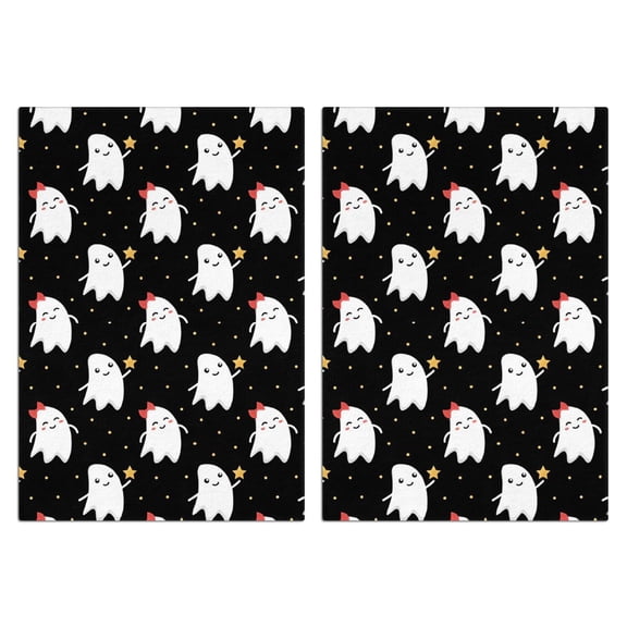 2 Pcs Funny Kitchen Towels,Halloween Cute Ghosts Pattern Microfiber Dish Towels,Kitchen Tea Towels,Kitchen Towel Set (18" X 26")