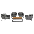 thumbnail image 1 of Modway Stance Ensemble de Canapé Sectionnel d'Extérieur en Aluminium de 5 Pcs pour Patio, Gris Charbon, 1 of 11