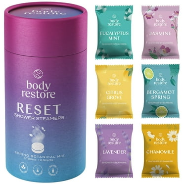 Body Restore Shower Steamers Aromatherapy, Essential Oils, Shower Steamers, Reset, 6 Count