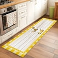 thumbnail image 2 of Gnomes Bees 2'x6' Runner Rugs for Hallway Kitchen Bedside Non Slip Washable, Spring Daisy Wooden Grain Yellow Plaid Entryway Rug Runners with Rubber Backing, Long Carpet Runner for Laundry Room, 2 of 8