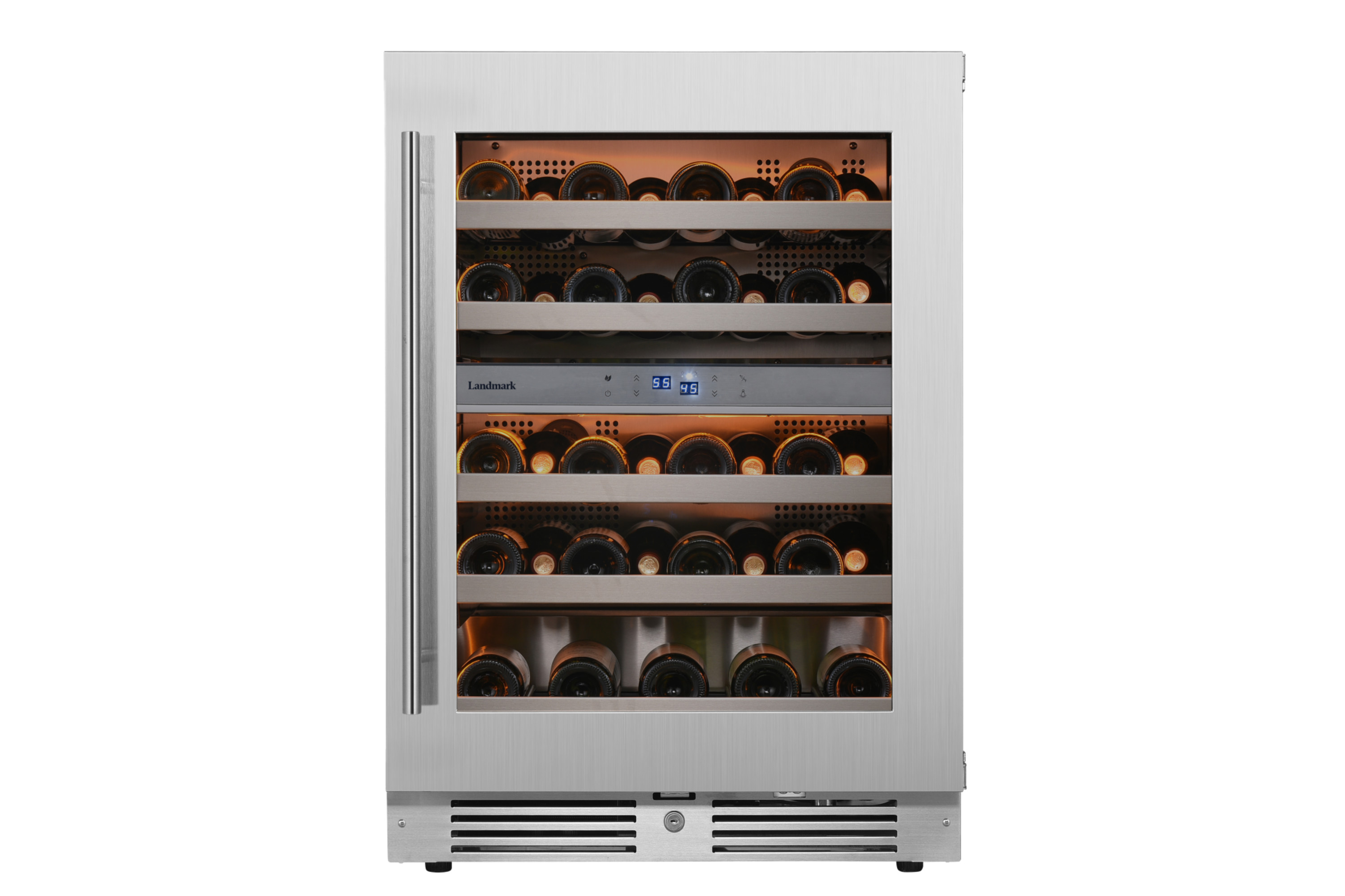 Landmark L3024UI2W-RH 37 Bottle Dual Zone Stainless Steel Door Beverage Refrigerator