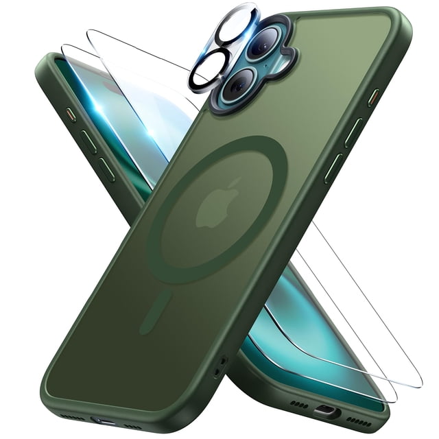 Funda Meifigno diseñada para iPhone 16 de 6.1 pulgadas con protectores de pantalla
