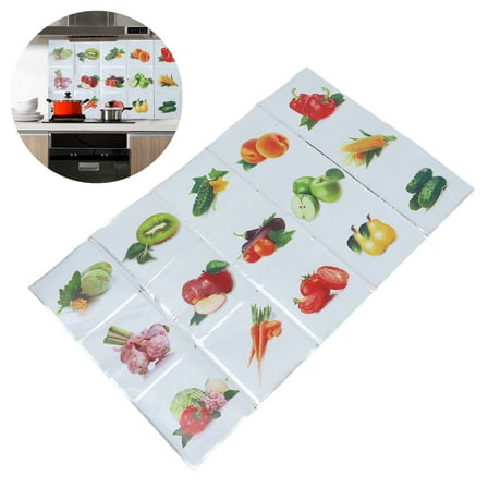 Raindrops Vegetable Fruit Kitchen Stickers Anti-oil Paste Waterproof Removable Wall Stickers Decals Wallpaper Tile Decor