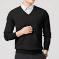 thumbnail image 4 of hotojiny Mens V Neck Sweater Casual Lightweight Skinny Knit Pullover Long Sleeve Fall Winter Dress Sweater for Work Office, 4 of 5