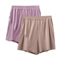 thumbnail image 2 of Lenpel Women's Plus Size Pajama Shorts 2 Pc Lightweight Modal Elastic Waist Soft Comfy Lounge Shorts Sleep Pj Bottoms with Pockets, 2 of 3