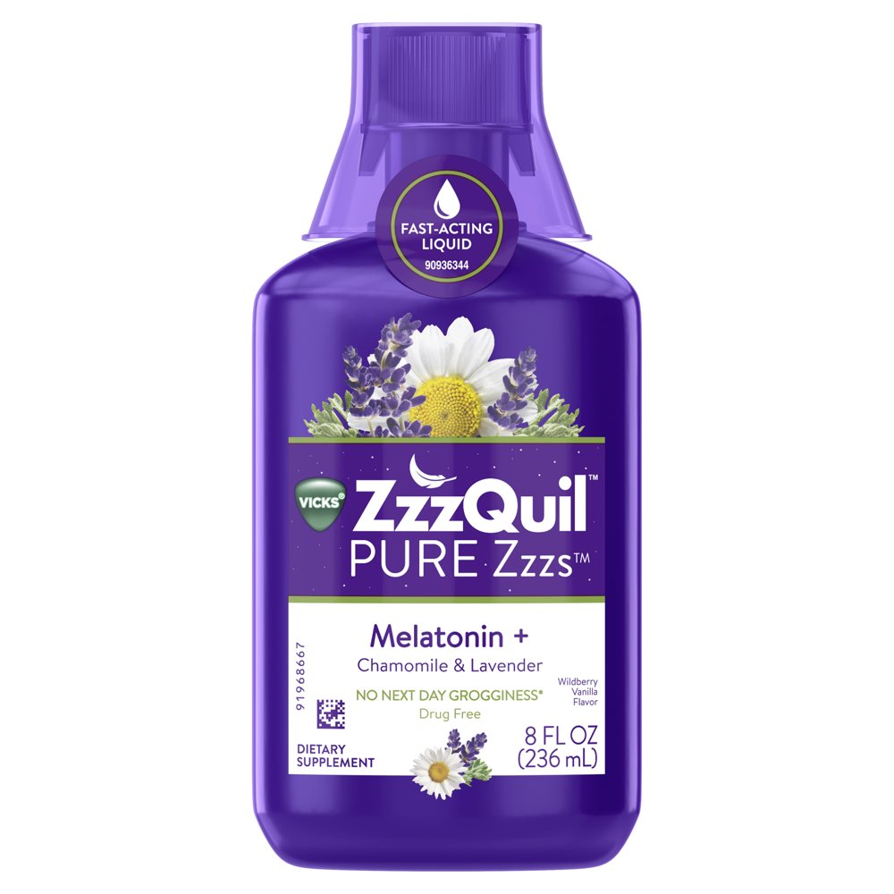 Vicks Zzzquil Pure Zzzs Melatonin Liquid SleepAid, 1mg, 8 Oz Walmart