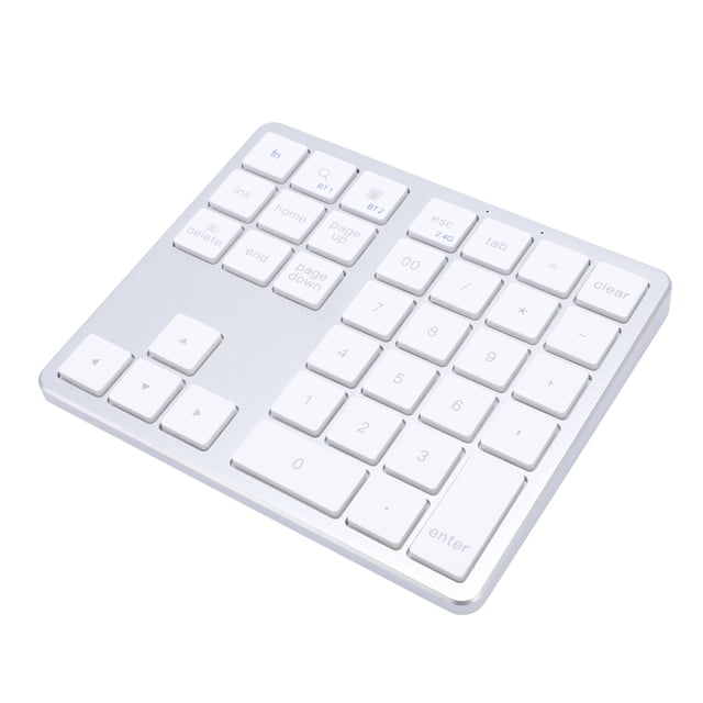 BT Number Pad, Rechargeable Cordless Numeric Keypad, 35 Keys External Numpad Keyboard for Laptop PC Tablet, Cordless BT Dual Mode