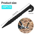 thumbnail image 4 of 20 Pcs Plastic Stakes for Tents and Blankets, Tent Stakes 5.7inch, Black, 4 of 7