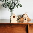 thumbnail image 6 of Jiandong Wooden Small House 6 Unfinished Wooden Bird Houses for DIY Crafts - Mixed Styles(3.74X3.54X2.36Inch), 6 of 10