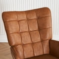 thumbnail image 3 of FERPIT PU Faux Leather Accent Chair With Solid Metal Legs, Brown, 3 of 5