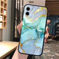 thumbnail image 1 of Funda con patrón de mármol y pintura de acuarela para iPhone 14, 11, 12, 13 Pro Max, cubierta completa, tinta suave pintada para iPhone X, XS, XR, 6, 7, 8 Plus Fivean unisex, 1 of 2
