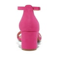 thumbnail image 3 of Pennysue Women's Chunky Low Heels Sandals Hot Pink Ankle Strap Wedding Shoes 7.5M, 3 of 6