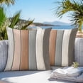 thumbnail image 5 of Antique Wood Texture Outdoor Pillow Covers Set of 2 Brown Beige Stripes Paint Peeling Waterproof Throw Pillow Case Decorative Square Cushion Cover for Patio Couch Garden Balcony, 26"x26", 5 of 9
