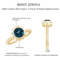 thumbnail image 5 of Rosec Jewels Real London Blue Topaz Flower Engagement Ring (1 Carat, AAA Grade) - December Birthstone Ring for Women, 14K Yellow Gold, US 3.00, 5 of 8