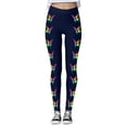 thumbnail image 2 of Gibobby Running Pantalones Deportivos Yoga Leggings con estampado para mujer, mallas deportivas con levantamiento glúteos, pantalones yoga (estilo 6) (Azul marino, M), 2 of 5