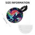 thumbnail image 5 of Robot Unicorn Attack 2pcs PU Leather Round Bag Tags with Privacy Cover and Name ID Tag - Suitcase Tags for Travel Luggage, Handbags, Backpacks, School Bags, 5 of 6
