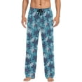 thumbnail image 2 of FREEAMG Blue and White Turtle Pajama Pants for Men, Men's Separate Bottoms, Pure Cotton Comfortable Lounge Pants（187）, 2 of 7