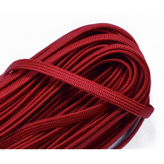 Red Coreless / Flat 550 Paracord - 100 Foot Bundle