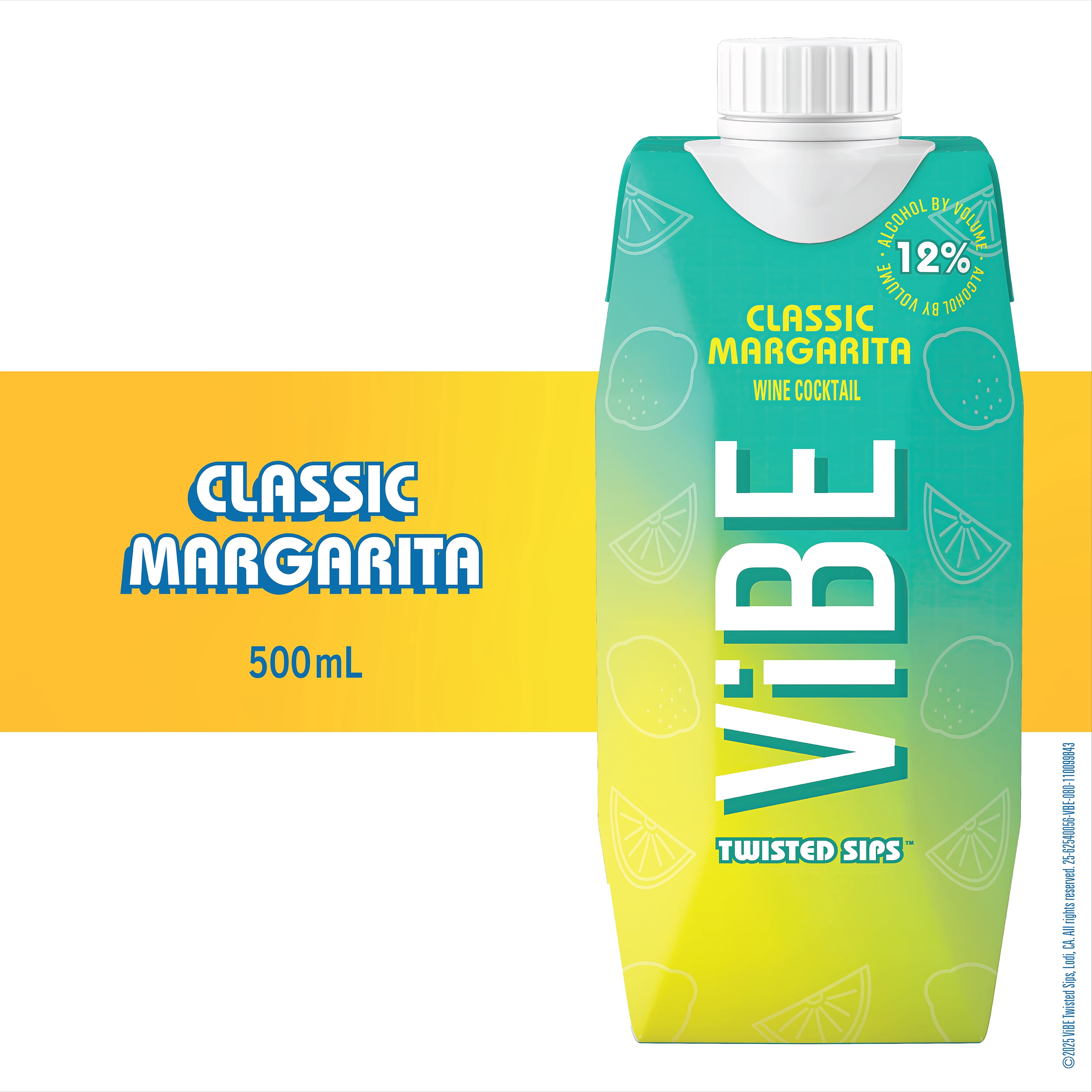 ViBE Twisted Sips Margarita, 500mL Box, 12% ABV - Walmart.com