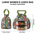thumbnail image 5 of Pioneer Flower Drawstring Lunch Bag Women - Drawstring Lunch Bag Insulated for Work Office - Stain-Resistant Large Lunchbags for Women with Multi-Pockets, 5 of 6