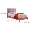 thumbnail image 5 of Twin Bed with Leatherette Upholstery and Crystal Button Tufting Pink, 5 of 5
