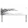 thumbnail image 3 of Bamboo Print Headboard, Bamboo Leaves on Clear Simple Background Organic Life Illustration, Upholstered Decorative Metal Bed Headboard with Memory Foam, King Size, Black White, by Ambesonne, 3 of 4