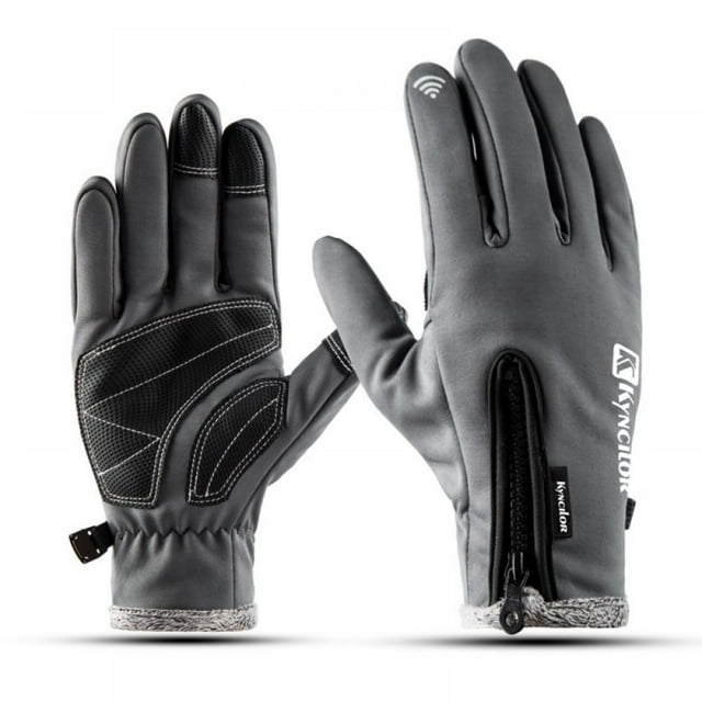 Prettyui Riding Gloves Outdoor Sports Soft Winter Warm Fleece Cold Ski Gloves Windproof Non-Slip Touch Screen Cycling Gloves