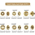 thumbnail image 4 of 300pcs Spacer Beads 6 Style Antique Golden Beads Tibetan Metal Jewelry Beads Loose Spacer Beads Flower Flat Rondelle Beads for Bracelet Necklace Jewelry Making Supplies (5.5-6.5mm), 4 of 8