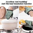 thumbnail image 3 of Paisley Green Oven Mitts Heat Resistant - Soft Lining Silicone Mini Oven Mitts with HangingLoop, Kitchen Oven Gloves Heat Resistant 500℉ for Cooking Baking Microwave, 3 of 7