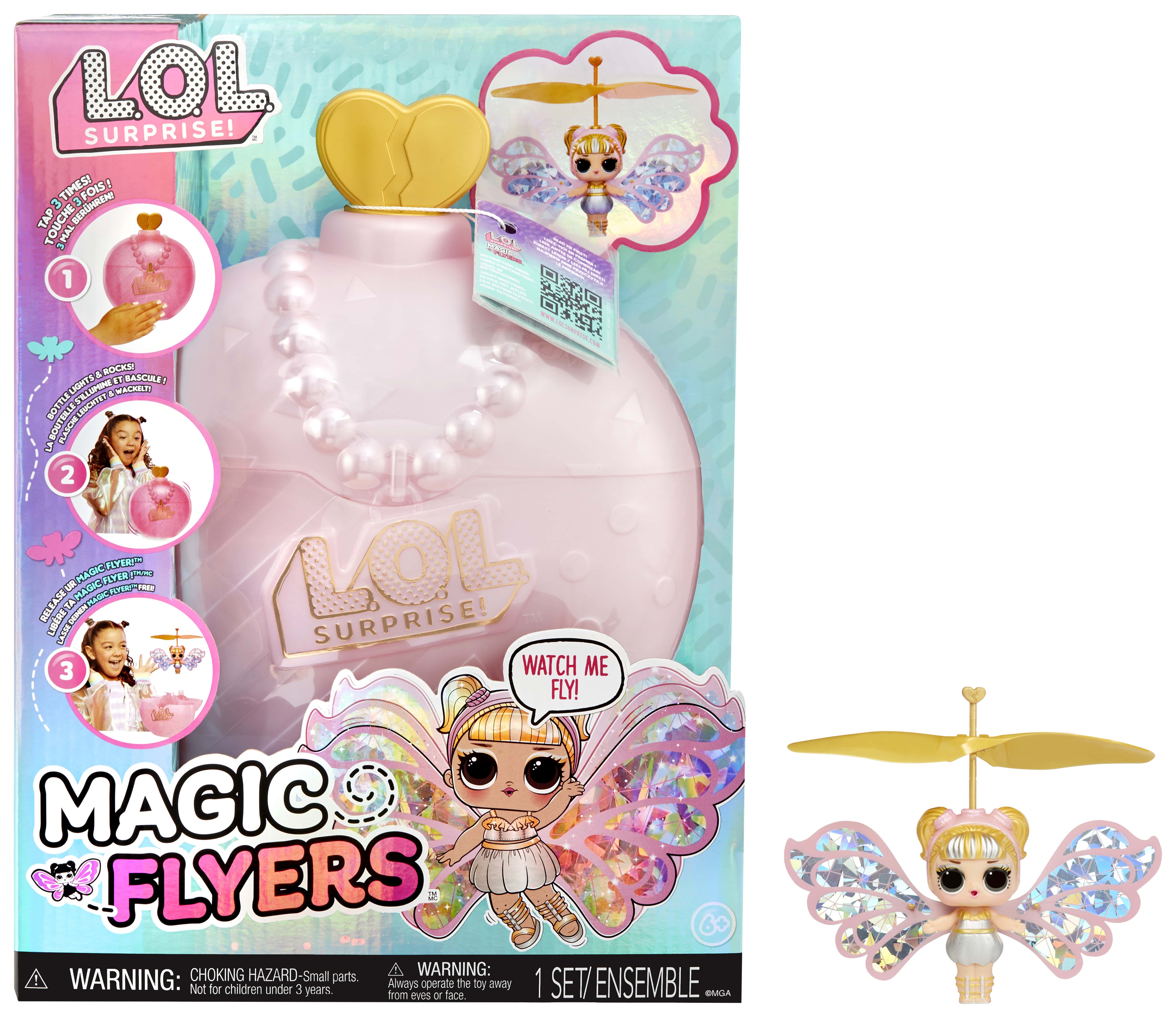 LOL Surprise Magic Flyers: Sky Starling- Hand Guided Flying Doll, Collectible Doll, Touch Bottle Unboxing, Toy Gift for Girls Age 6+