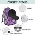 thumbnail image 4 of Geometric Flower and Dahlia Purple Backpack for School, Cute School Bag with Adjustable Shoulder Straps and Padded Back, 15.7"x11.8"x5.5", 4 of 5